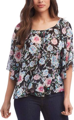 Karen Kane Flare Sleeve Top Floral Print XL in Saudi Arabia