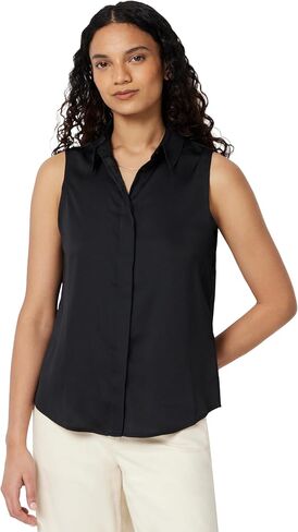 Amazon Essentials Women's Regular-Fit Sleeveless Button-Down Blouse in Kuwait