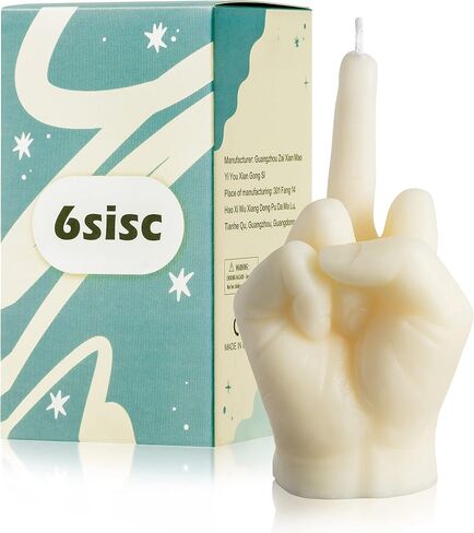 6sisc Middle Finger Scented Candle Danish Pastel Room Decor Aesthetic Pine Fragrance Soy Wax Aromatherapy Hand Gesture Candles Desk Statues Sculpture Ornaments Gift for House Bedroom Supplies Milky in Saudi Arabia