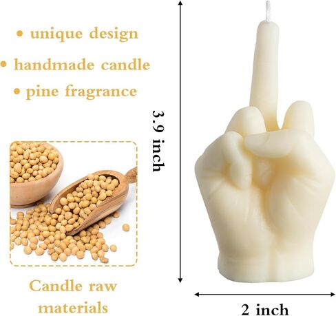 6sisc Middle Finger Scented Candle Danish Pastel Room Decor Aesthetic Pine Fragrance Soy Wax Aromatherapy Hand Gesture Candles Desk Statues Sculpture Ornaments Gift for House Bedroom Supplies Milky in Saudi Arabia