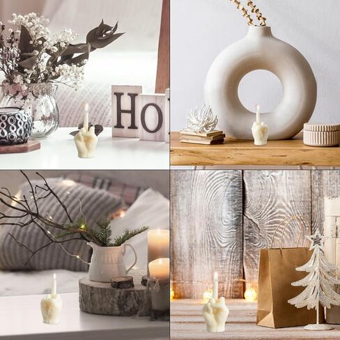 6sisc Middle Finger Scented Candle Danish Pastel Room Decor Aesthetic Pine Fragrance Soy Wax Aromatherapy Hand Gesture Candles Desk Statues Sculpture Ornaments Gift for House Bedroom Supplies Milky in Saudi Arabia