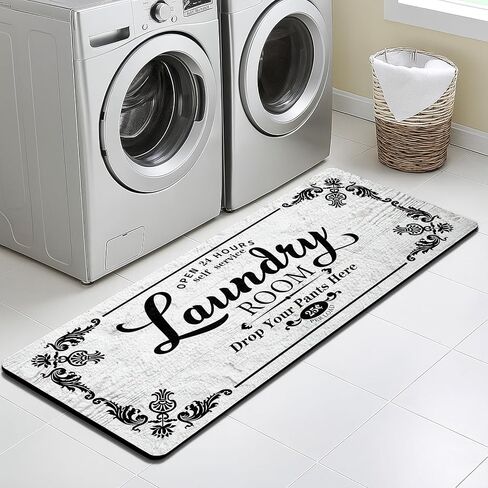 Laundry Room Rug,Stylish Non-Slip Runner Mat with,Floor Mats Washing Machine Room Carpet, Kitchen,Bathroom,Hallway,20inx48in in Kuwait