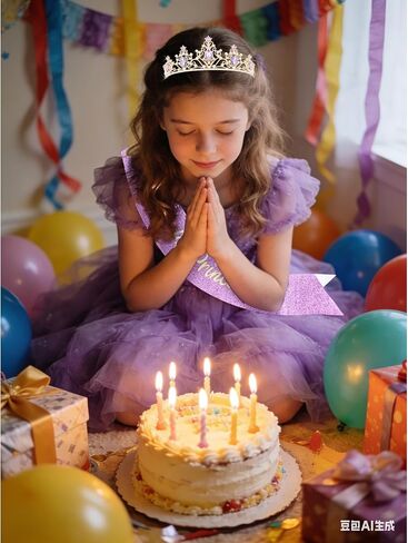 Birthday Crown Princess Tiara and Sash Set Purple Crystal Gold Tone for Women Girls Birthday Party Photo Shoot Costume Accessory in Saudi Arabia
