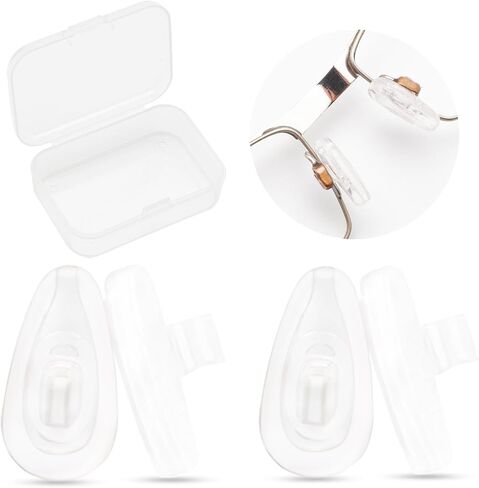 Silicone Push in Nose Pads for Glasses – Replacement Non-Slip Nose Cushions for Eyeglasses, Anti-Slip, Nose pad for Oakley RayBan Socket,Sunglasses,Soft Nose Bridge Pads (Transparent) in Saudi Arabia