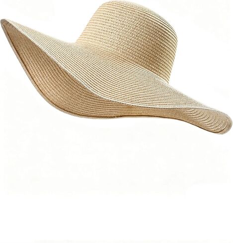 Sun Hats for Women Packable Summer Beach Hat for Women with UV Sun Protection Wide Brim Straw Hats for Women with Strap in Saudi Arabia