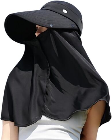 Visor Sun Hats for Women Wide Brim Outdoor Summer Beach Hat Uv Protection Foldable Safari Bucket Hat with Neck Flap in Saudi Arabia