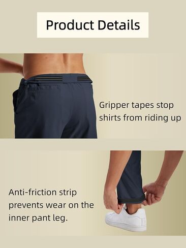 HDL Men's Golf Pants Work Travel Gear Quick Dry Stretch 4 Pockets | Grip waistband. Anti-friction strip. Zipper fly. Deep pocket (6.7" phone). Rear snap. Quick-dry, water-resist. in Saudi Arabia