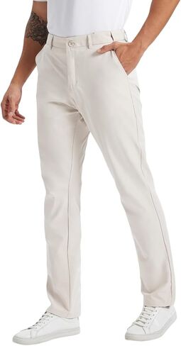 HDL Men's Golf Pants Work Travel Gear Quick Dry Stretch 4 Pockets | Grip waistband. Anti-friction strip. Zipper fly. Deep pocket (6.7" phone). Rear snap. Quick-dry, water-resist. in Saudi Arabia