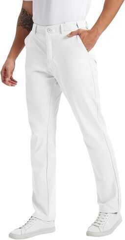HDL Men's Golf Pants Work Travel Gear Quick Dry Stretch 4 Pockets | Grip waistband. Anti-friction strip. Zipper fly. Deep pocket (6.7" phone). Rear snap. Quick-dry, water-resist. in Saudi Arabia
