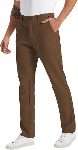 HDL Men's Golf Pants Work Travel Gear Quick Dry Stretch 4 Pockets | Grip waistband. Anti-friction strip. Zipper fly. Deep pocket (6.7" phone). Rear snap. Quick-dry, water-resist. in Saudi Arabia