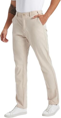 HDL Men's Golf Pants Work Travel Gear Quick Dry Stretch 4 Pockets | Grip waistband. Anti-friction strip. Zipper fly. Deep pocket (6.7" phone). Rear snap. Quick-dry, water-resist. in Saudi Arabia