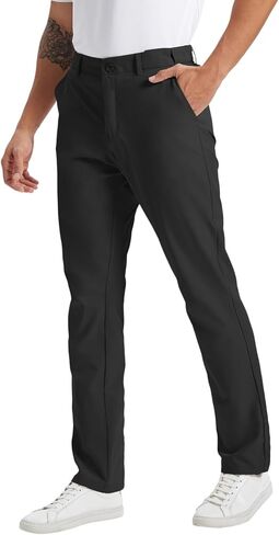 HDL Men's Golf Pants Work Travel Gear Quick Dry Stretch 4 Pockets | Grip waistband. Anti-friction strip. Zipper fly. Deep pocket (6.7" phone). Rear snap. Quick-dry, water-resist. in Saudi Arabia
