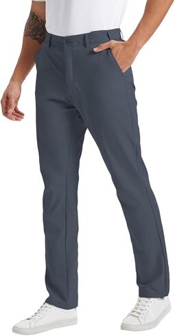 HDL Men's Golf Pants Work Travel Gear Quick Dry Stretch 4 Pockets | Grip waistband. Anti-friction strip. Zipper fly. Deep pocket (6.7" phone). Rear snap. Quick-dry, water-resist. in Saudi Arabia