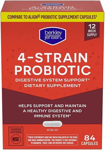 berkley jensen Probiotic Digestive System Support Capsules, 84 Count (Pack of 1) in Saudi Arabia