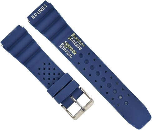 حزام ساعة Ewatchparts 20 مم ND بحدود EXTREMA SPORT PRO غواص مطاطي للمواطن متوافق مع SEIKO BLUE in Kuwait