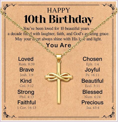 Happy 6th 7th 8th 9th 10th 11th 12th 13th 14th 15th 16th Birthday Necklace Gifts for Girls, 18K Gold Plated Cross Necklace, 316L Stainless Steel Religious Christian Jewelry Gift for Her Women in Saudi Arabia