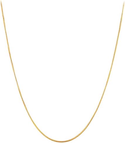 Shapes Studio 18K Gold Plated Titanium Minimalist Stackable Plain Thin Herringbone Snake Chain Choker, Herringbone Necklace, Gold Chain Choker (2 Styles) in Saudi Arabia