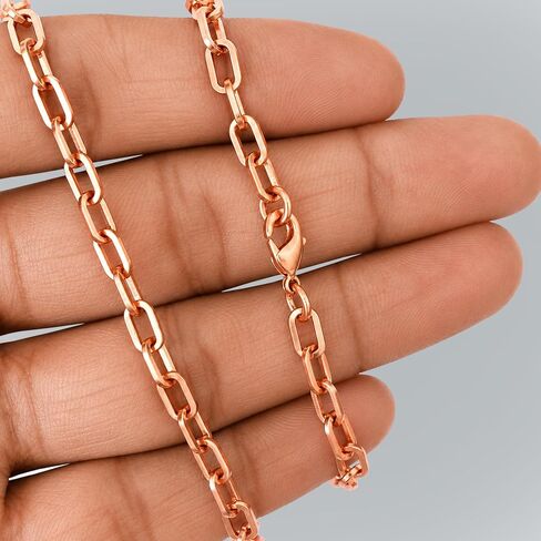 Pure Copper Chain Necklace for Men & Women, Cable Link Chain with Lobster Clasp, Minimalist Unisex Jewelry for Daily Wear in Kuwait