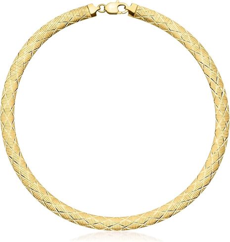 Ross-Simons Italian 8mm 14kt Yellow Gold-Plated Reversible Omega Necklace in Kuwait
