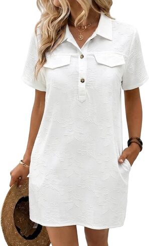 Bsubseach Swimsuit Coverup for Women 2026 Short Sleeve Summer Floral Beach Cover Up Shirt Boho Dress with Pockets in Kuwait