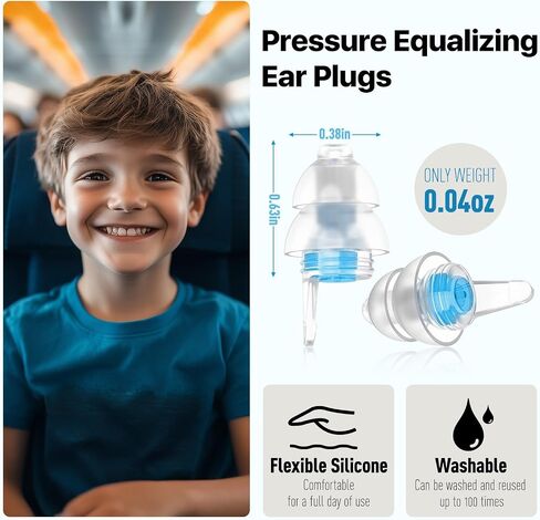 Kids Ear Plugs (6-12 yrs), Travel Earplugs for Flying - Ear Protection for Airplane, Noise Sensitivity, Focus, Loud Events, Study, Play, Hearing Protection in Saudi Arabia
