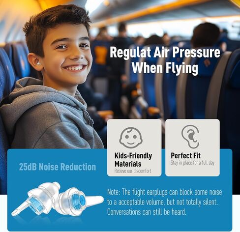 Kids Ear Plugs (6-12 yrs), Travel Earplugs for Flying - Ear Protection for Airplane, Noise Sensitivity, Focus, Loud Events, Study, Play, Hearing Protection in Saudi Arabia