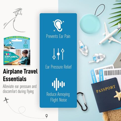 Kids Ear Plugs (6-12 yrs), Travel Earplugs for Flying - Ear Protection for Airplane, Noise Sensitivity, Focus, Loud Events, Study, Play, Hearing Protection in Saudi Arabia