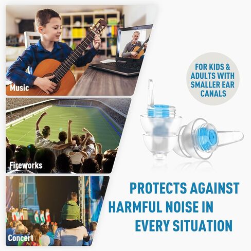 Kids Ear Plugs (6-12 yrs), Travel Earplugs for Flying - Ear Protection for Airplane, Noise Sensitivity, Focus, Loud Events, Study, Play, Hearing Protection in Saudi Arabia