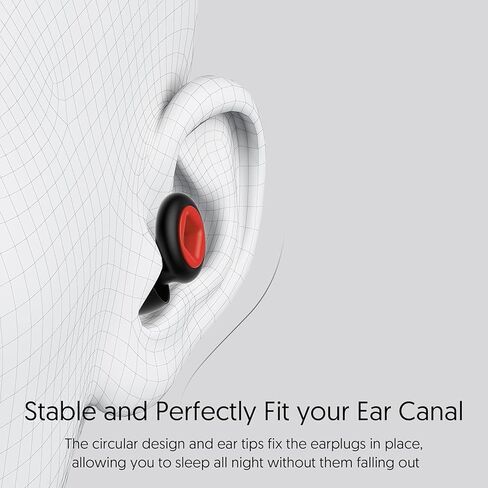 Quiet Ear Plugs for Sleep, Noise Reduction – Super Soft, Reusable Hearing Protection in Flexible Silicone for Sleep, Concerts Noise Sensitivity - 8 Ear Tips in XS/S/M/L – 28dB in Kuwait
