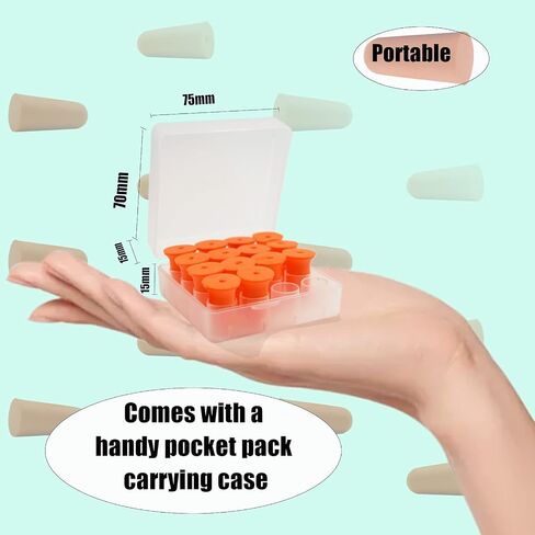 Earplugs,Noise Cancelling Ear Plugs with Portable PVC Case, Highest NRR 33dB Soft Form Earplugs, Reusable Sound Blocking Ear Plugs for Snoring, Travel, Work, Studying-4 in Saudi Arabia
