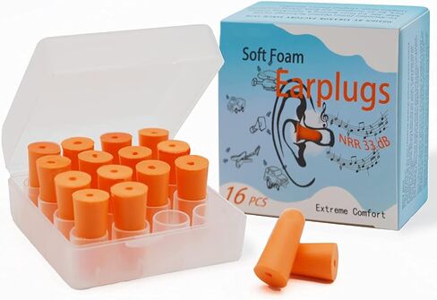 Earplugs,Noise Cancelling Ear Plugs with Portable PVC Case, Highest NRR 33dB Soft Form Earplugs, Reusable Sound Blocking Ear Plugs for Snoring, Travel, Work, Studying-4 in Saudi Arabia