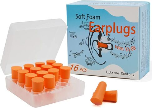 Earplugs,Noise Cancelling Ear Plugs with Portable PVC Case, Highest NRR 33dB Soft Form Earplugs, Reusable Sound Blocking Ear Plugs for Snoring, Travel, Work, Studying-4 in Saudi Arabia