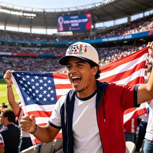 قبعة سائق الشاحنة العالمية لكرة القدم لعام 2026 - قبعة مطرزة بعلم مونديال 2026 USA Can Mex، بضائع كرة القدم للرجال والنساء in Kuwait