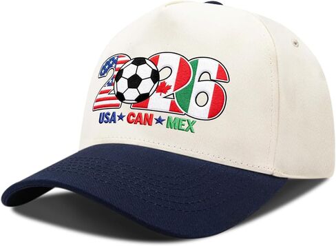 قبعة سائق الشاحنة العالمية لكرة القدم لعام 2026 - قبعة مطرزة بعلم مونديال 2026 USA Can Mex، بضائع كرة القدم للرجال والنساء in Kuwait