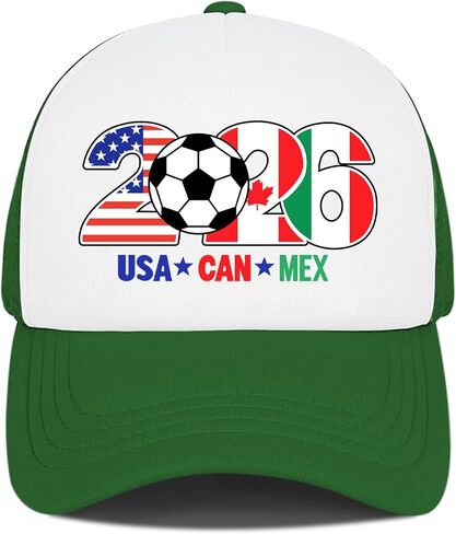 قبعة سائق الشاحنة العالمية لكرة القدم لعام 2026 - قبعة مطرزة بعلم مونديال 2026 USA Can Mex، بضائع كرة القدم للرجال والنساء in Kuwait