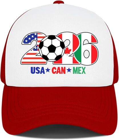 قبعة سائق الشاحنة العالمية لكرة القدم لعام 2026 - قبعة مطرزة بعلم مونديال 2026 USA Can Mex، بضائع كرة القدم للرجال والنساء in Kuwait
