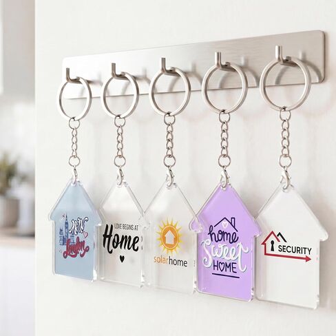 Custom Home Keychains Bulk,Pack of 20-300 Acrylic House Keychain with Your Personalized Logo/Text/Photo,New Home Key Chains Gift for Realtor,Real Estate,Branding,Housewarming in Saudi Arabia