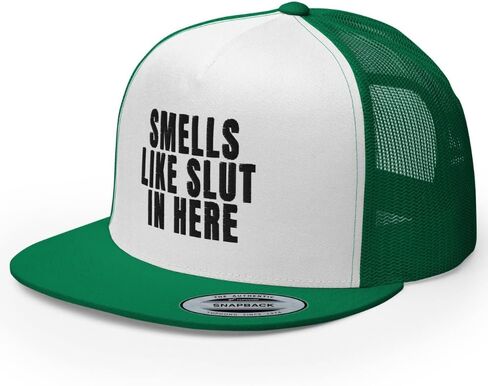 NX Smell Like Slut in Here Embroidered Flat Bill Trucker Hat High Crown Adjustable Cap in Kuwait