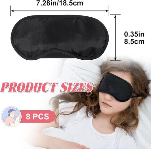 8 Pcs Black Blindfold Sleeping Mask, Eye Mask Sleep Masks Bulk Blindfolds for Team Building Party Games in Saudi Arabia