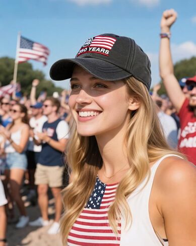 250th Anniversary USA Patriotic Hat, Adjustable Embroidered American Flag Baseball Cap for Men Women, Black in Saudi Arabia