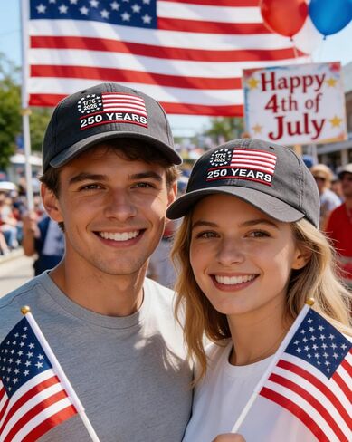 250th Anniversary USA Patriotic Hat, Adjustable Embroidered American Flag Baseball Cap for Men Women, Black in Saudi Arabia