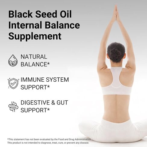 Purely Nutrient Ethiopian Black Seed Oil Capsules, Organic Cold Pressed Black Cumin Seed Oil with 4.64% Thymoquinone, Immune & Digestive Support, Non-GMO, Gluten-Free, 90 Count in Kuwait