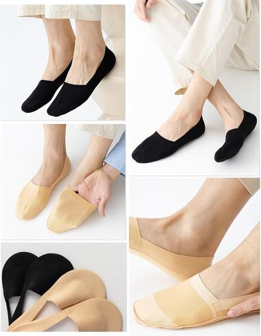 Caudblor Men's No Show Socks, 95% Combed Cotton, Invisible Low Cut Socks for Loafers, Non-Slip Grip Reinforced Toe, 6 Pairs in Saudi Arabia