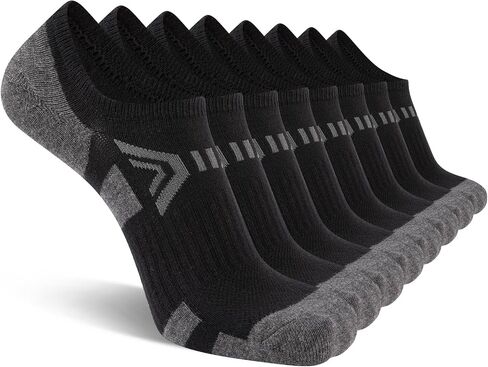 COOVAN No Show Socks Men Non Slip Arch Support Stripes 8 Pairs Men Low Cut Socks in Kuwait