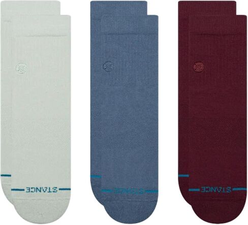 Stance Icon Quarter Sock 3-Pack for Men and Women, Cotton Blend Medium Cushioning Arch Support, Pale Blue, Medium in Kuwait