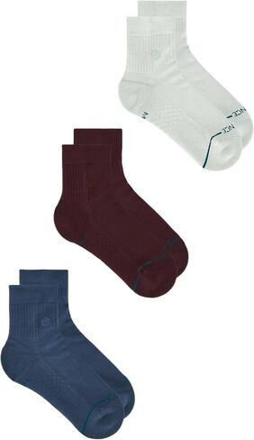 Stance Icon Quarter Sock 3-Pack for Men and Women, Cotton Blend Medium Cushioning Arch Support, Pale Blue, Medium in Kuwait