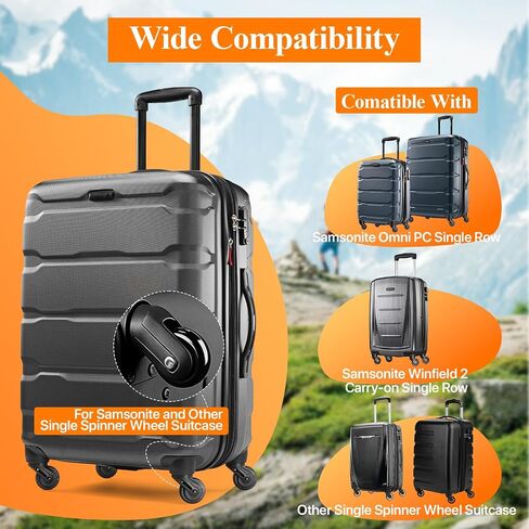 4 Sets Luggage Wheels Replacement Kit - Compatible with Samsonite and Other Inline Skate & Swivel Caster Wheel Suitcase 50mm, Silent Inline wheels Repair Parts with Bearings & Wrench in Saudi Arabia