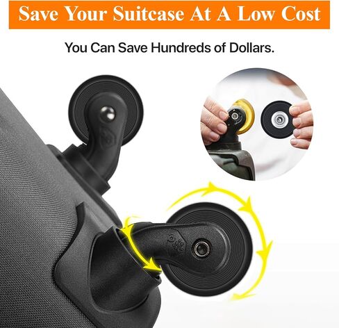 4 Sets Luggage Wheels Replacement Kit - Compatible with Samsonite and Other Inline Skate & Swivel Caster Wheel Suitcase 50mm, Silent Inline wheels Repair Parts with Bearings & Wrench in Saudi Arabia