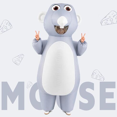 Inflatable Costume Adult Mouse Blow Up Costume for Adults Funny Halloween Costumes Party Suit Fancy Dress Cosplay Outfit in Saudi Arabia