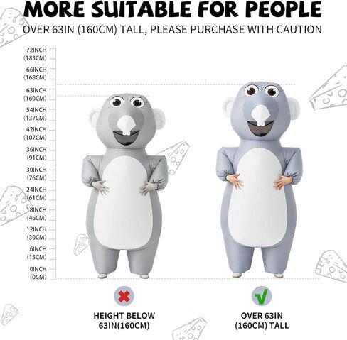 Inflatable Costume Adult Mouse Blow Up Costume for Adults Funny Halloween Costumes Party Suit Fancy Dress Cosplay Outfit in Saudi Arabia